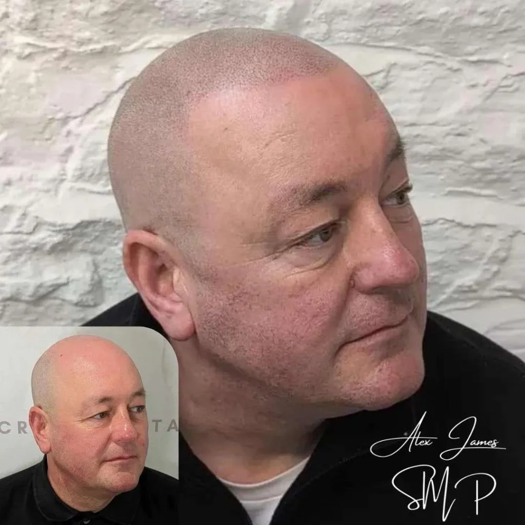 Full head scalp micropigmentation before and after results Manchester specialist clinic