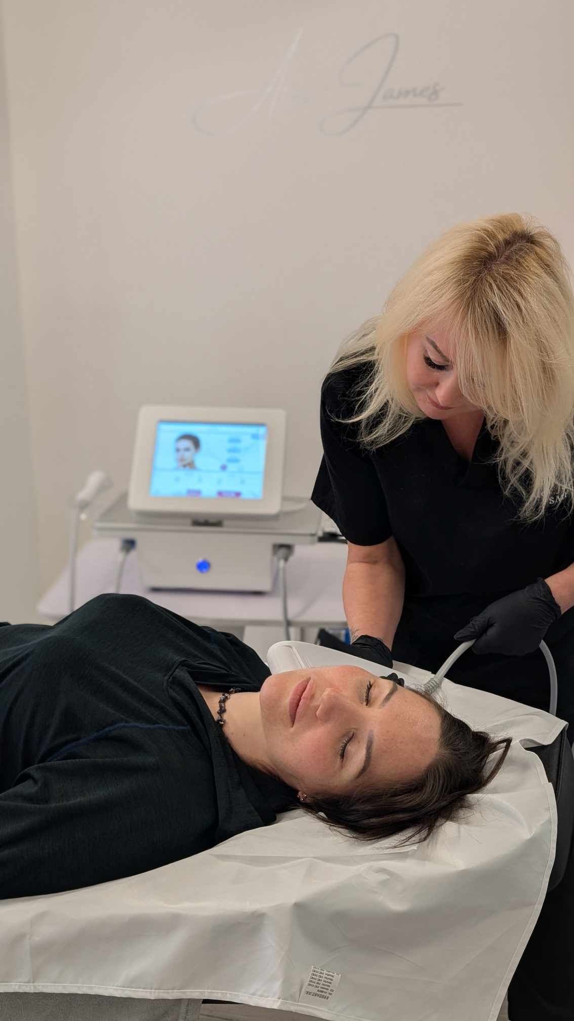 Laser removal treatment in progress Alex James Manchester clinic