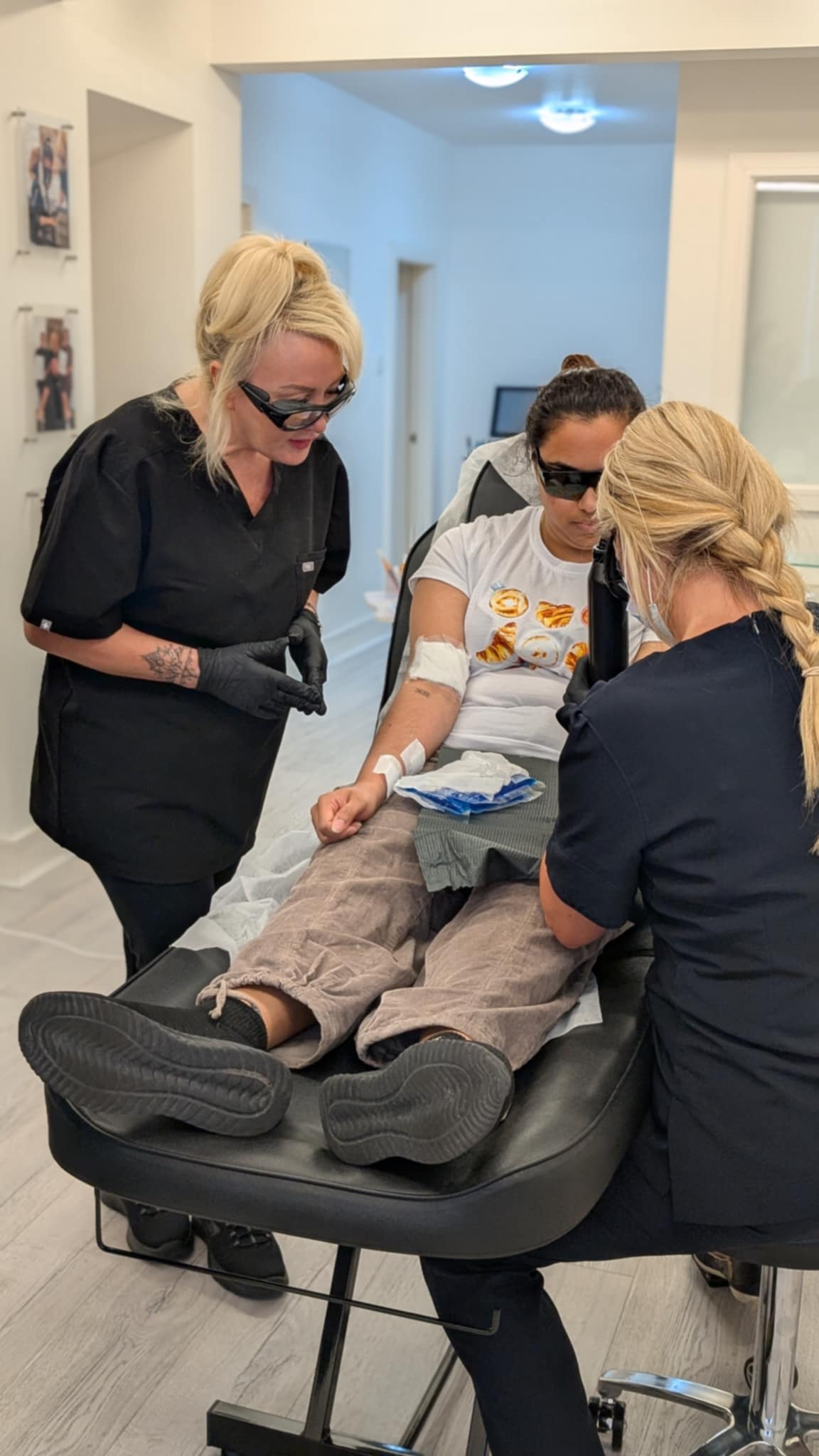 Laser removal treatment in progress Alex James Manchester clinic