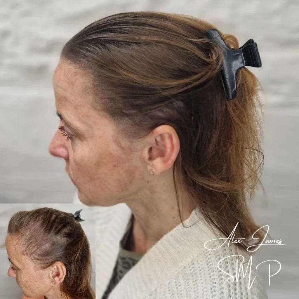 Female hair loss scalp micropigmentation before after treatment Manchester women specialist