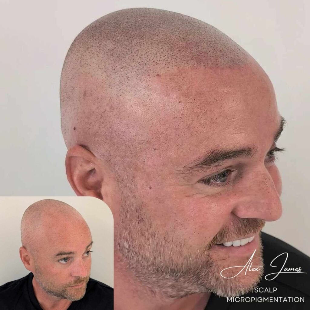 Full head scalp micropigmentation before and after results Manchester specialist clinic